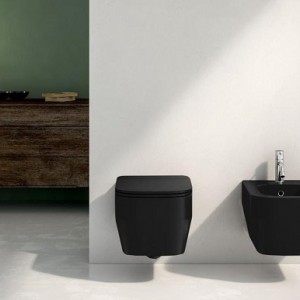 توالت فرنگی وال هنگ المپیا مدل  TUTTO EVO مشکی مات