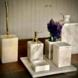 ست سرویس بهداشتی 5 پارچه فینل سنگ مرمر سفید