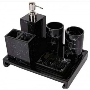 ست سرویس بهداشتی 5 پارچه فینل سنگ مرمر مشکی