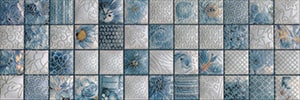 کاشی و سرامیک هرمس سری  تک گل آلکورا آبی / 60×20