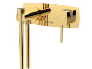 شیر توالت توکار بهفر مدل پلیت کامو طلا