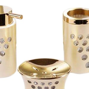 ست سرویس بهداشتی 3 پارچه بتیس مدل شاین بژ طلایی