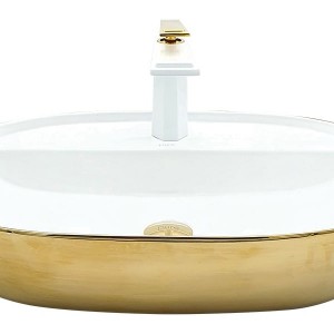 کاسه روشویی Pure Concept مدل Dekoratif سفید طلا