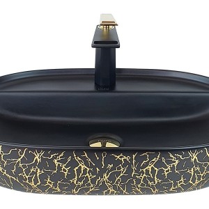 کاسه روشویی Pure Concept مدل Dekoratif مشکی طلا