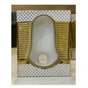 سنگ توالت ایرانی کوتینگ شده لوکس سفیدطلایی L-201