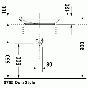 کاسه روشویی دوراویت DURAVIT مدل DURASTYLE ساخت آلمان سایز 38×60 cm