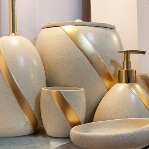 ست اکسسوری 6 پارچه سرویس بهداشتی  آذین مدل  لاین