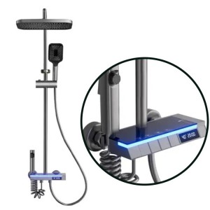 علم دوش حمام پیانویی  LED داره وارداتی کد 1631