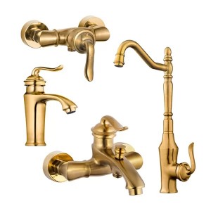 ست 4 تکه شیر آلات کاویان مدل دیبا طلایی