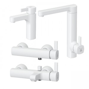 ست 4 تکه شیر آلات کاویان مدل ساتین سفید