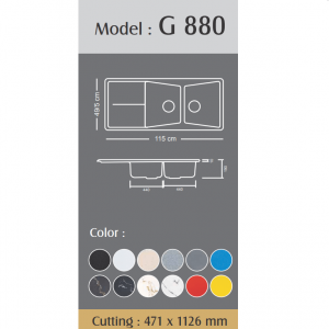 سینک گرانیتی گرانیکو مدل G880