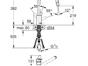 شیر ظرفشویی شلنگدار گروهه مدل یور استایل کاسمو کد 31126002