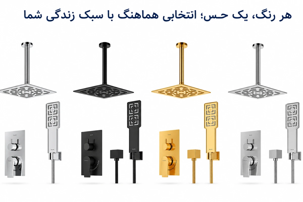 رنگ&zwnj;بندی شیر حمام توکار شودر مدل رومر پلاس تیپ ۳