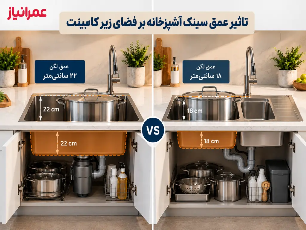 مقایسه سینک با لگن عمیق و کمعمق