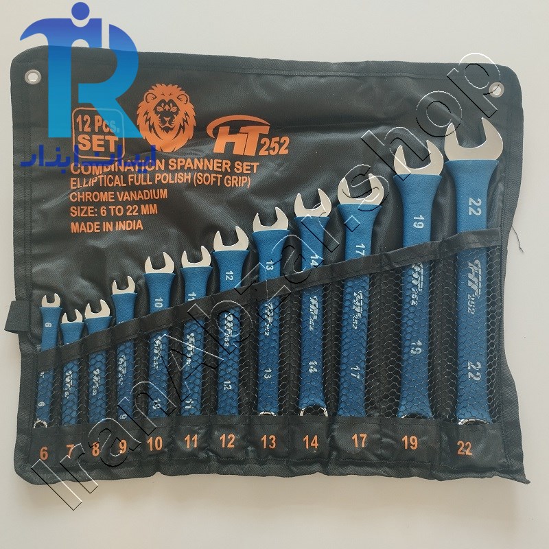 آچار 12 عددی یک سر تخت یک سر رینگی روکش دار HT252