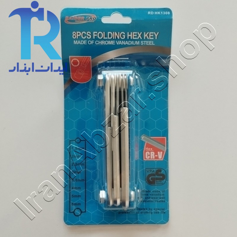 آچار آلن تاشو  8 عددی ریدر Raider کد RD HK1308