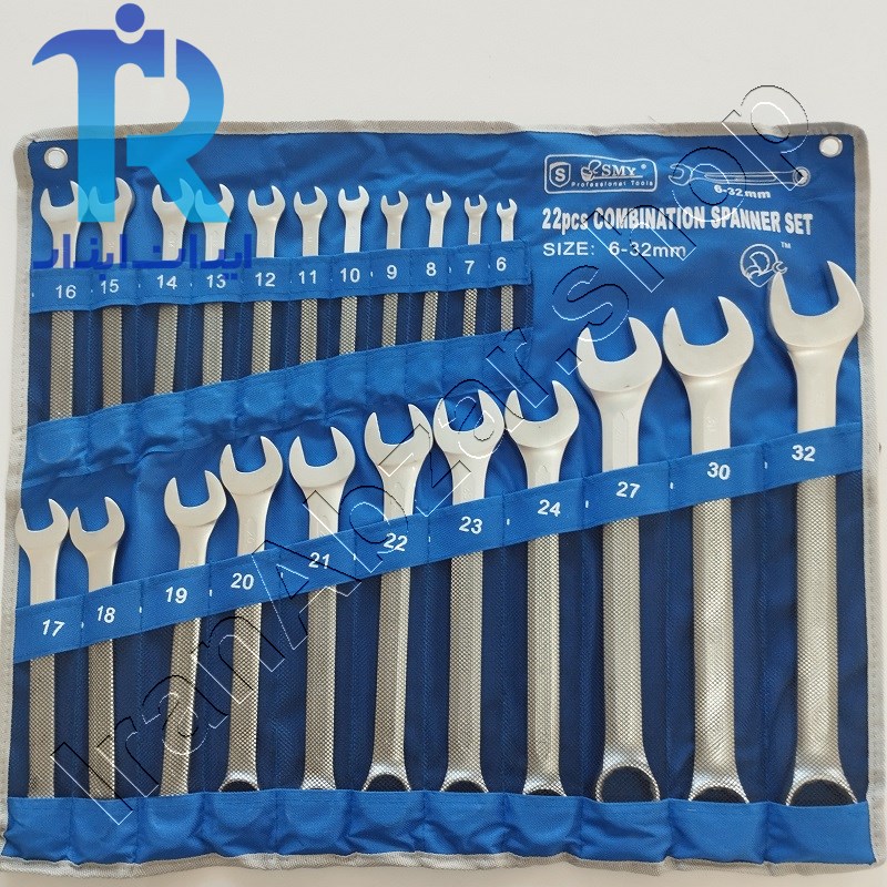 آچار 22 عددی یک سر تخت یک سر رینگی smy