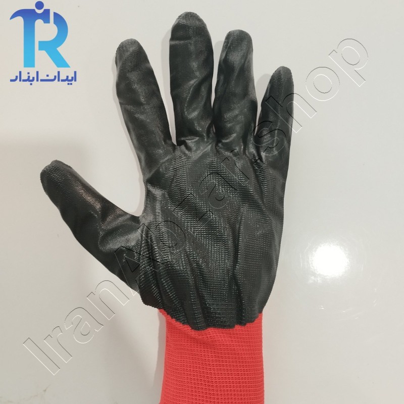 دستکش کف مواد قرمز مشکی تانگ وانگ TANGWANG