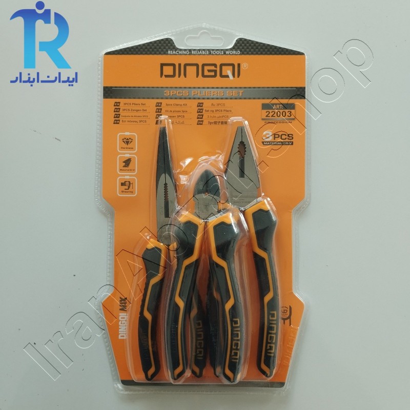 ست 3 عددی انبردست 8، سیم چین 6 و دم باریک 8 دینکی DINGQI 22003