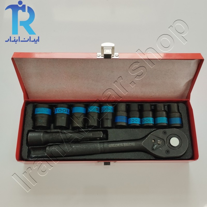 جعبه بکس کوتاه 12 عددی درایو 1/2 مشکی جعبه فلزی