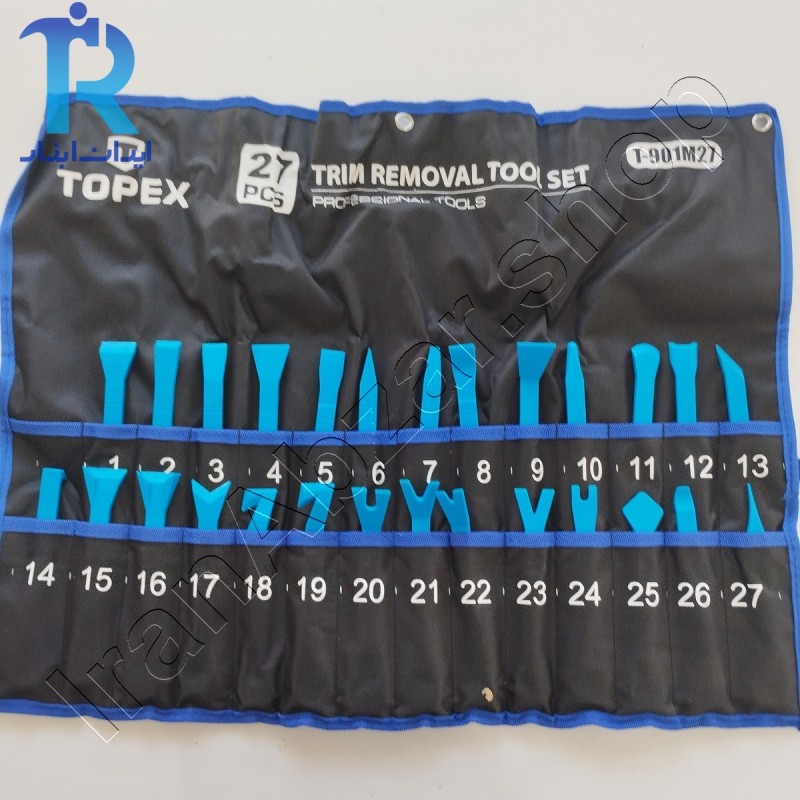 ست 27 عددی خارکش پلاستیکی رودری، داشبورد و پنل درآر خودرو تاپکس TOPEX مدل T-901M27