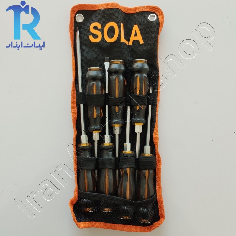 مجموعه پیچ گوشتی ضربه خور کیفی 7 عددی سولا SOLA