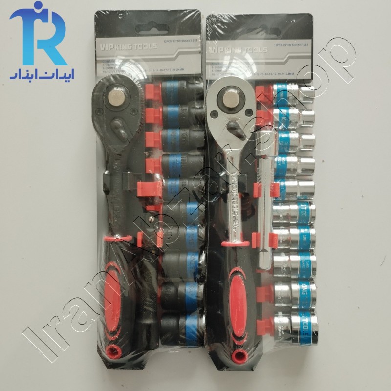 جعبه بکس کوتاه 12 عددی درایو 1/2 ریلی KING TOOLS