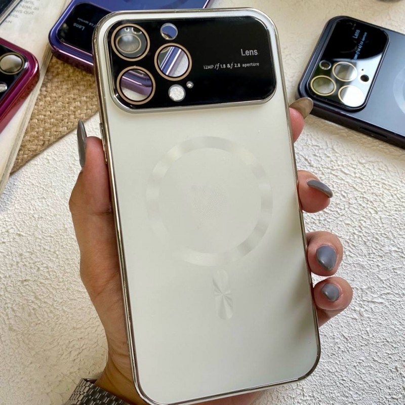 قاب ایفون لنز شیشه ای مگ سیف