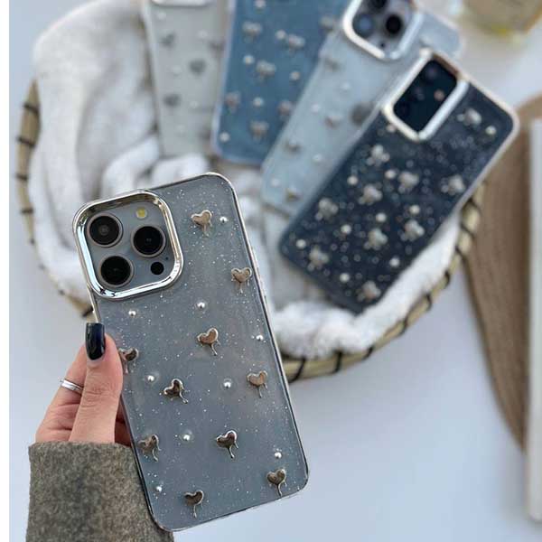 قاب ایفون قلب شاین دار