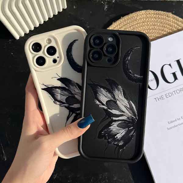 قاب ایفون سولید ماه و پروانه