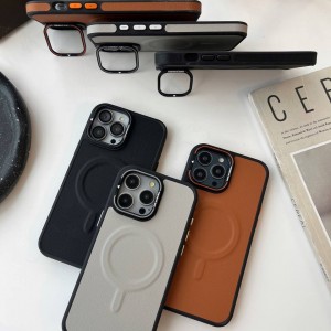 قاب ایفون چرم مگ سیف استندی