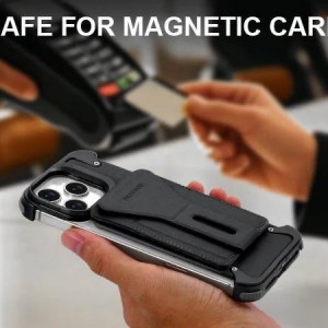 قاب ایفون چرم مشکی مگنتی