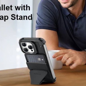 قاب ایفون چرم مشکی مگنتی