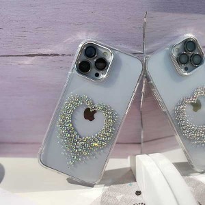 قاب ایفون قلب نگینی