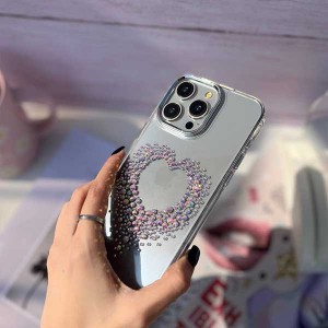 قاب ایفون قلب نگینی