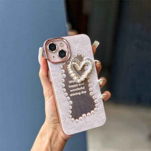 قاب ایفون قلب مرواریدی