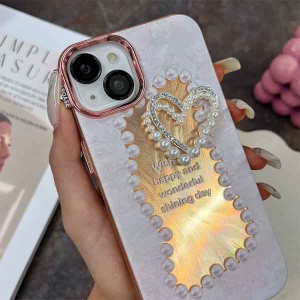 قاب ایفون قلب مرواریدی