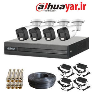 پکیج 4 دوربین بالت داهوا دید در شب رنگی