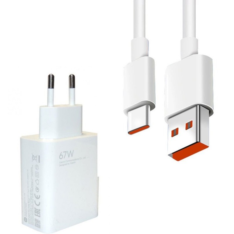 شارژر شیائومی 67 وات دو پین با کابل اصل