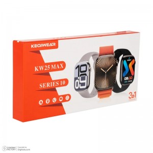 ساعت هوشمند KEQIWEAR مدل KW25 Max Series 10 همراه با ۳ بند رنگی و تماس بلوتوثی