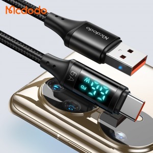 کابل شارژ مک دودو مدل CA-1080 طول ۱.۲ متر فست شارژ با نمایشگر دیجیتال