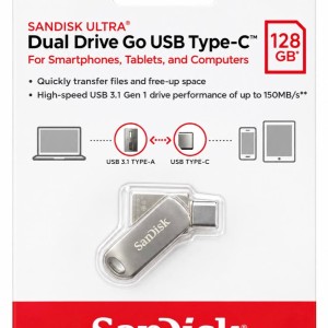 فلش مموری سن دیسک Ultra Dual Drive GO USB  ظرفیت 128 گیگابایت