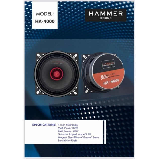 میدرنج 4″ HAMMER SOUND مدل HA-4000
