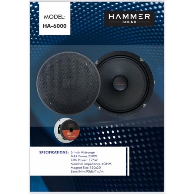 میدرنج 6″ HAMMER SOUND مدل HA-6000