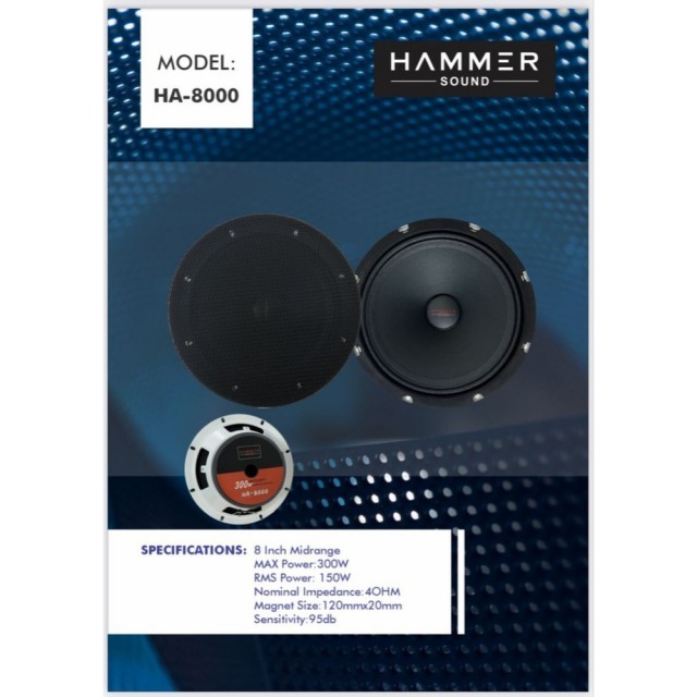 میدرنج 8″ HAMMER SOUND مدل HA-8000