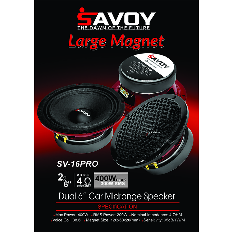 میدرنج 6 اینچ ساووی مدل SV-16 PRO