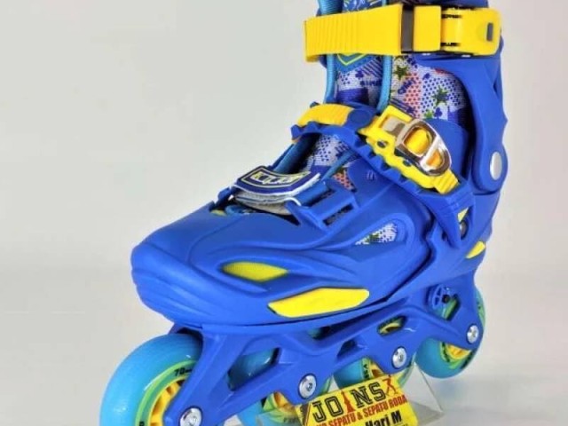 اسکیت کینگ فلای (King Fly) آبی زرد سایز 36 تا 39