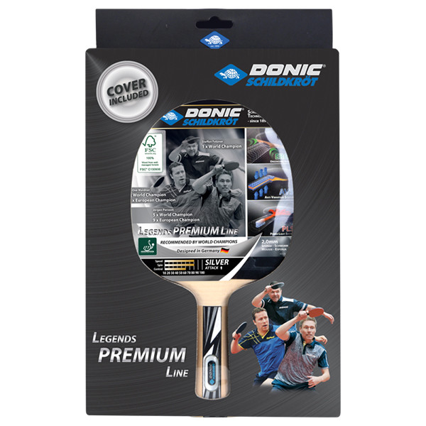 راکت پینگ پنگ دونیک شیلدکروت لجند پریمیوم لاین سیلور (Donic Shildkort Legends Premium Silver)