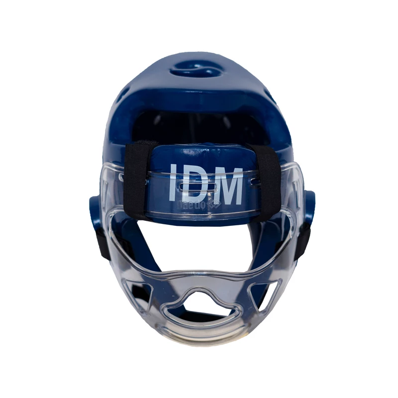 کلاه تکواندو IDM نقابدار آبی سایز xl