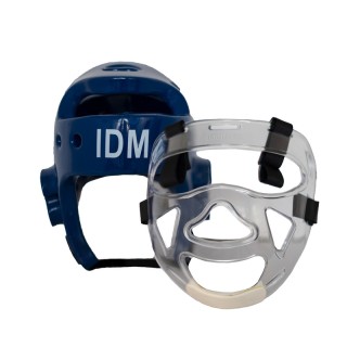 کلاه تکواندو IDM نقابدار آبی سایز XL